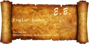 Engler Bodor névjegykártya